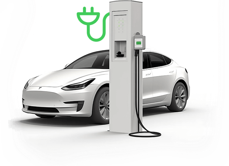 Tesla charging at a CapEV station